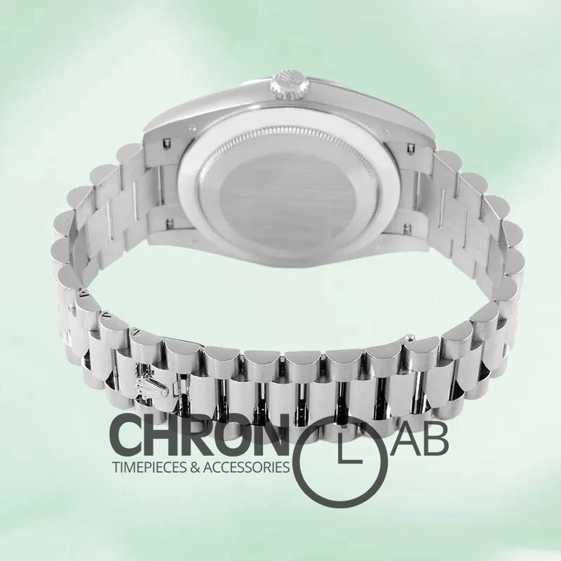 Day-Date 40mm m228206-0011 Silver Dark Rhodium Dial Clone