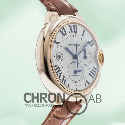 Ballon Bleu 47mm W6920009 Men’s Leather Strap Silver Dial
