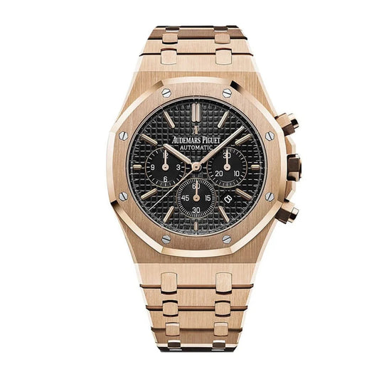 Royal Oak Rose Gold Black Dial Chronograph 41mm