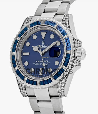Submariner Date 116610LN Blue Dial With Diamond Lugs And Bezel