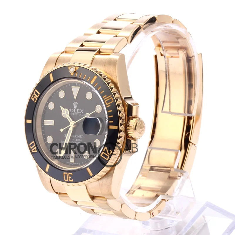 Submariner 116618LB Black Ceramic in Gold