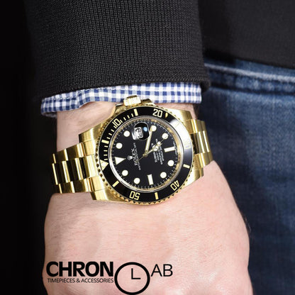 Submariner 116618 Black Ceramic in Yellow Gold