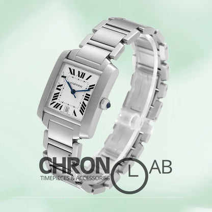 Tank Francaise W51002Q3 34mm Unisex Silver Dial Bracelet