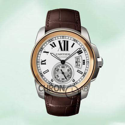 Calibre W7100039 42mm Men’s White Dial Silver