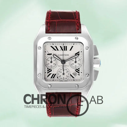 Santos Men’s 42mm W20090X8 Quartz Silver Chronograph