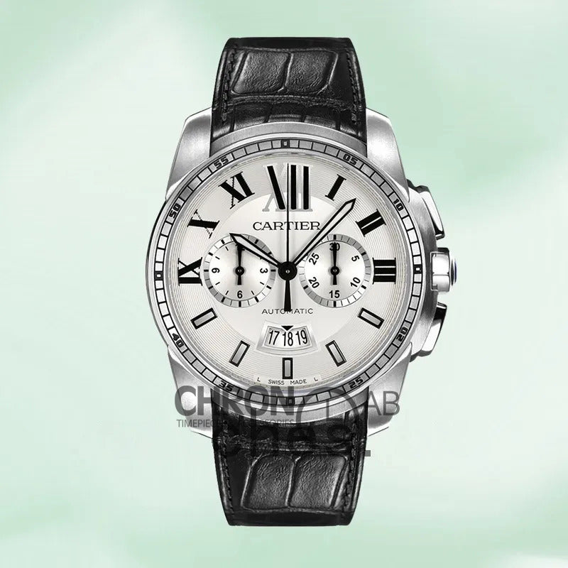 Calibre W7100046 42mm Men’s Leather Strap