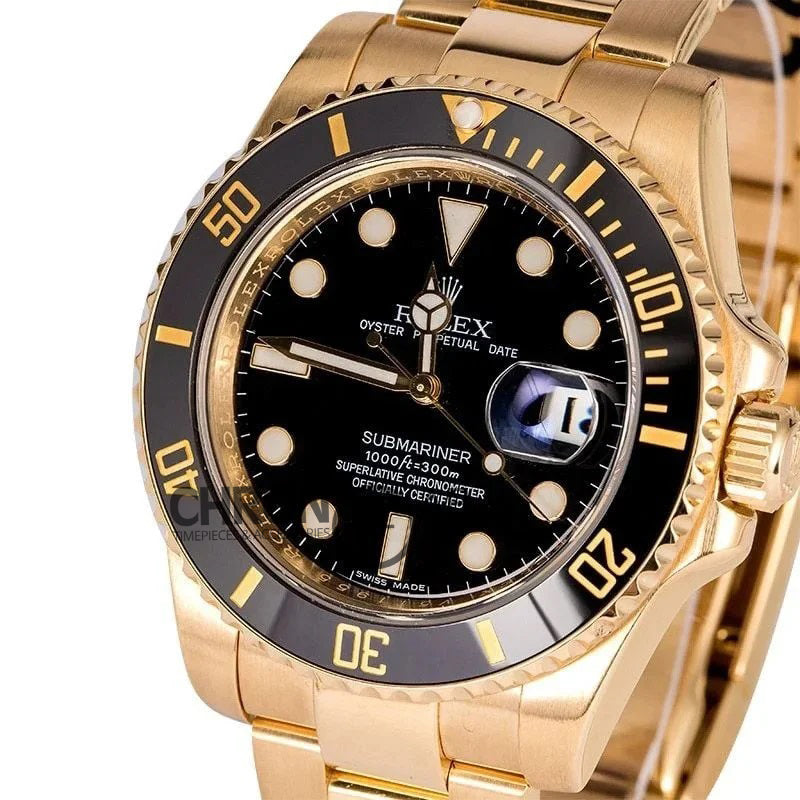 Submariner 116618LB Black Ceramic in Gold