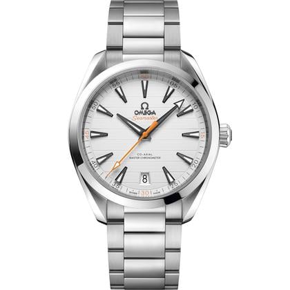Omega Seamaster Aqua Terra 150M 41mm Stainless Steel Watch with Silver Teak Dial.