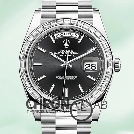 Day-Date 40mm Men’s m228396tbr-0024 Black Dial Clone
