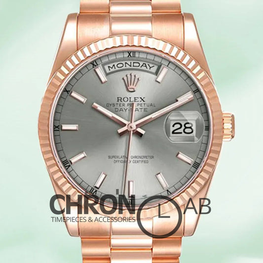 Day-Date 36mm 118235 President Bracelet Rose Gold Clone