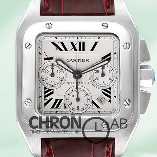 Santos Men’s 42mm W20090X8 Quartz Silver Chronograph