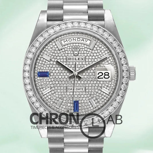 Day-Date 40mm Men’s m228349rbr-0036 Silver President Bracelet Clone