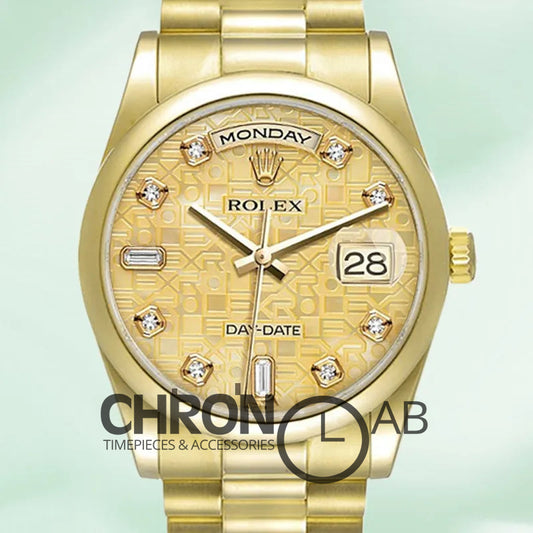 Day-Date 36mm 118208 Men’s Gold Clone