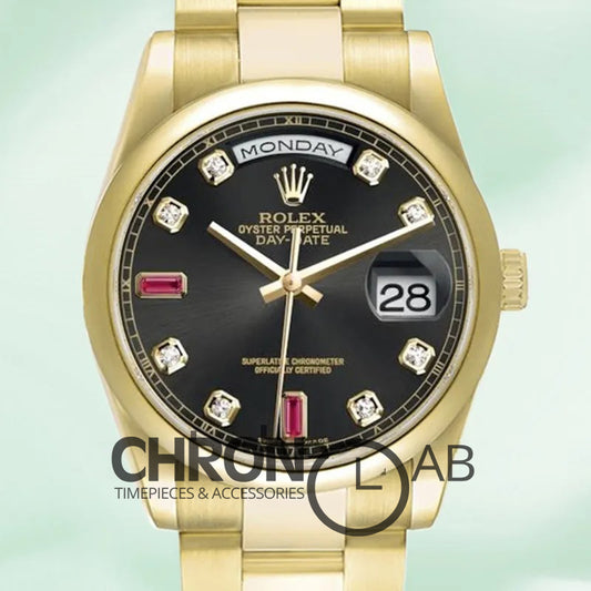 Day-Date 36mm 118208 Men’s Black Dial Clone