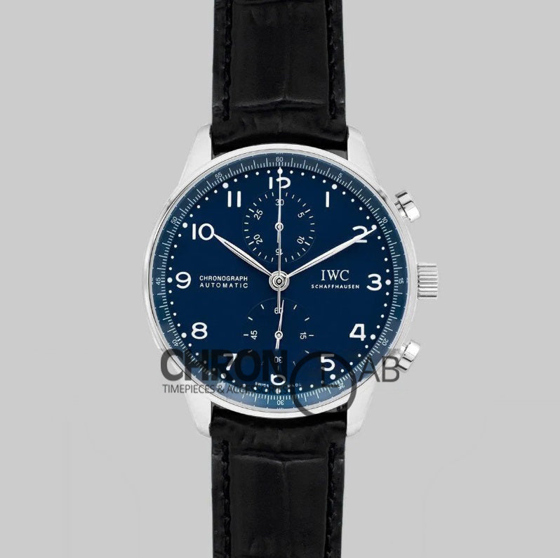 Portugieser Chronograph Edition “150 Years” IW371601 Blue Dial In Steel