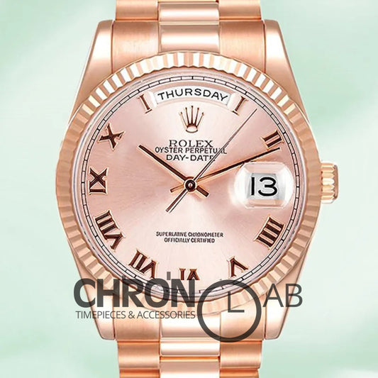 Day-Date 36mm 118235F-0001 Rose Gold Dial Clone