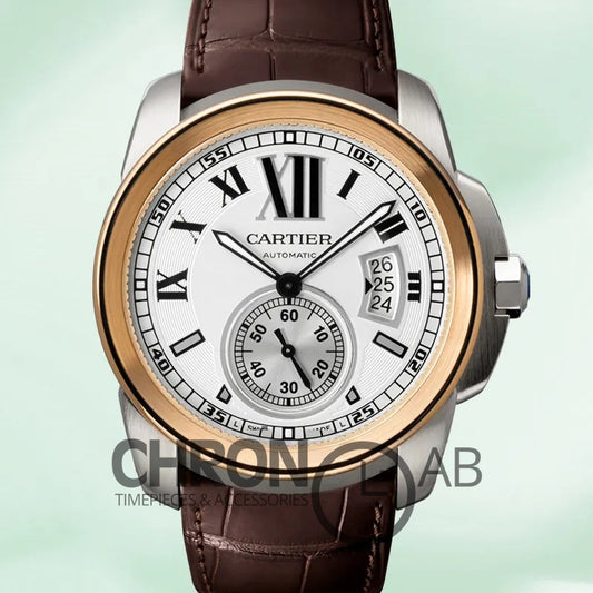 Calibre W7100039 42mm Men’s White Dial Silver