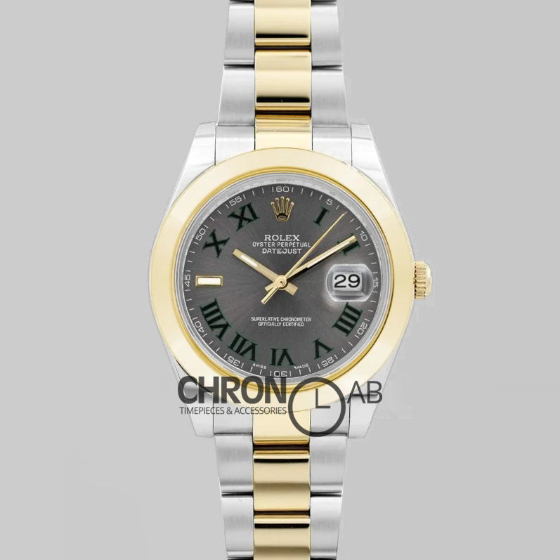 Datejust II 3641 111497 Silver Dial in GoldSteel with Roman Markers with Oyster Bezel