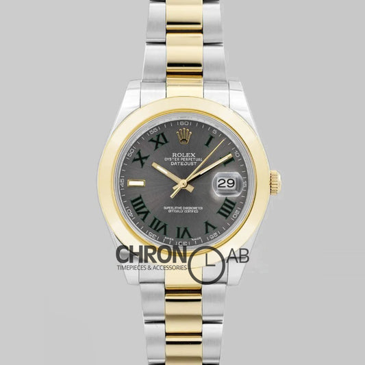 Datejust II 3641 111497 Silver Dial in GoldSteel with Roman Markers with Oyster Bezel