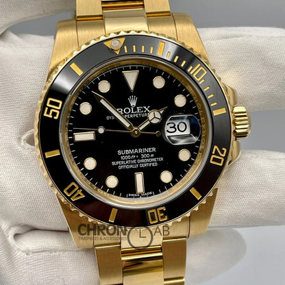 Submariner 116618LB Black Ceramic in Gold