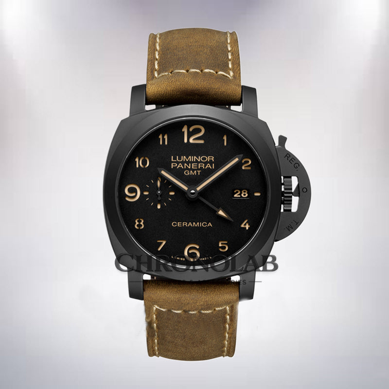 Panerai Luminor GMT PAM00441 Ceramica Men's 44mm Automatic Leather Strap