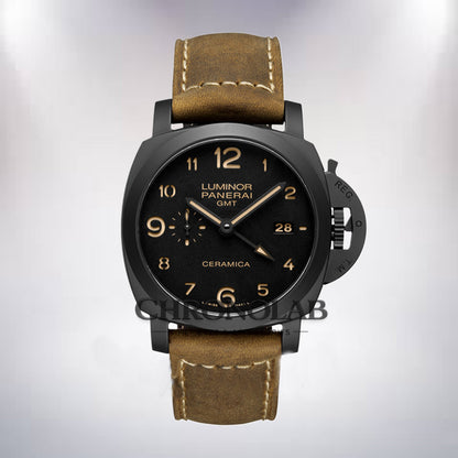 Panerai Luminor GMT PAM00441 Ceramica Men's 44mm Automatic Leather Strap
