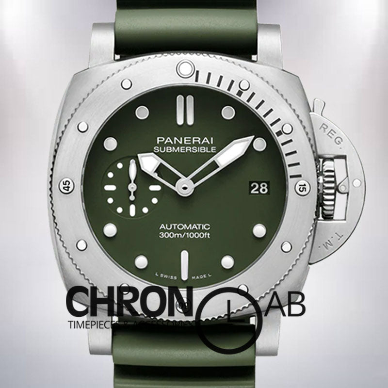 Submersible PAM01055 Men's 47mm Silver-tone Green Dial