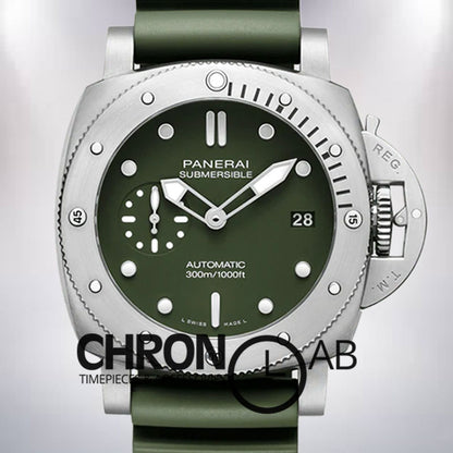 Submersible PAM01055 Men's 47mm Silver-tone Green Dial