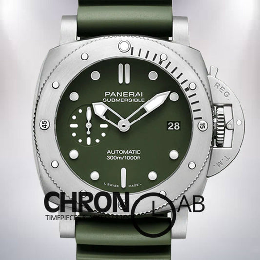 Submersible PAM01055 Men's 47mm Silver-tone Green Dial