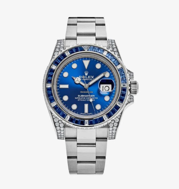 Submariner Date 116610LN Blue Dial With Diamond Lugs And Bezel