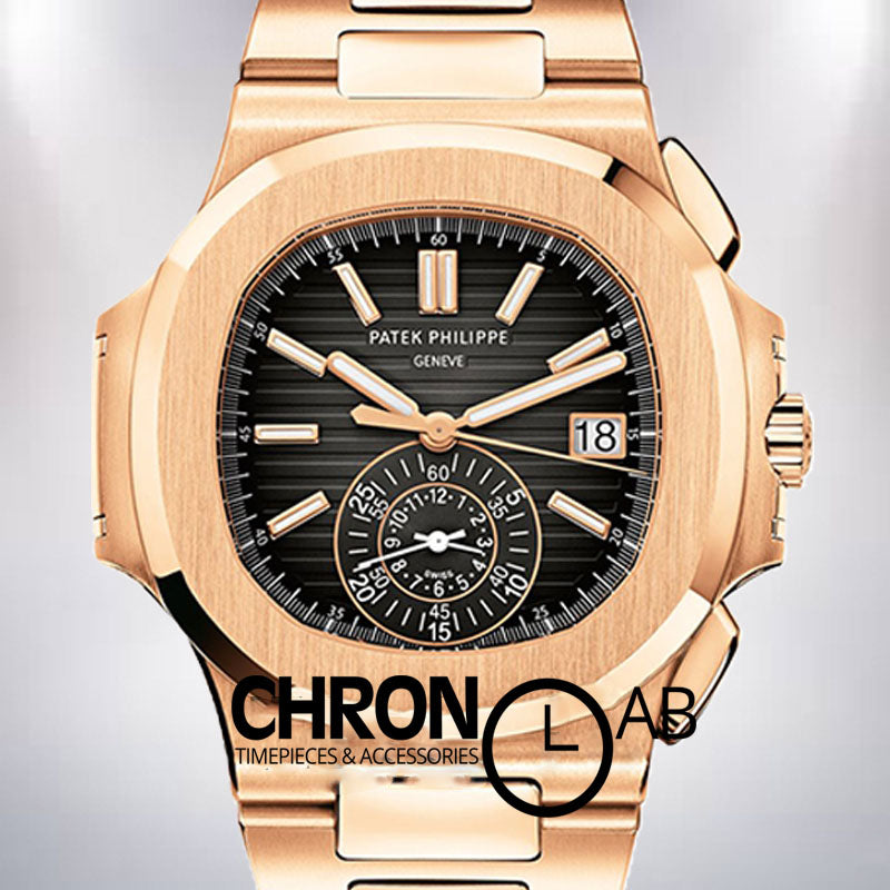 Nautilus Men's 40mm 5980/1R-001 Black Dial Rose Gold-tone