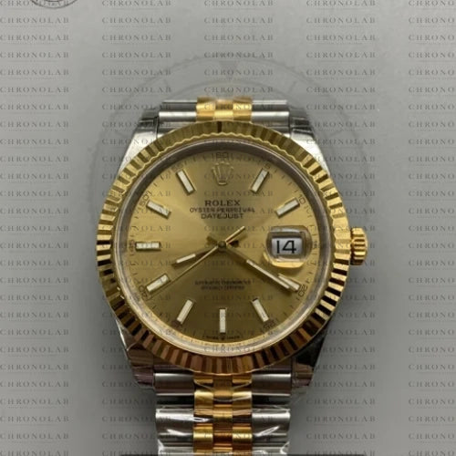 Rolex Datejust 41mm M126333-0010 Two-Tone Champagne Dial Fluted Bezel Oyster / Jubilee (EW Factory - Calibre 3235 Clone Movement)