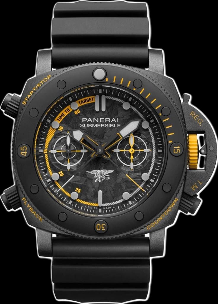 Submersible Navy Seals Titanium Black 47mm Automatic Mens Watch PAM01325