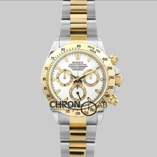Cosmograph Daytona 116528 White Dial with Rose Gold Bracelet