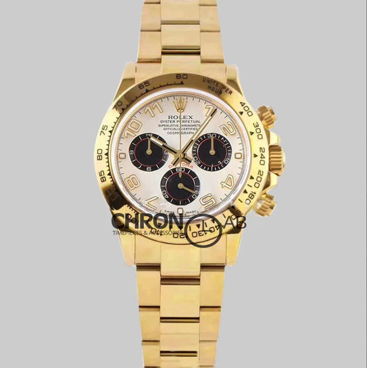 Cosmograph Daytona 116528 White Dial in Yellow Gold