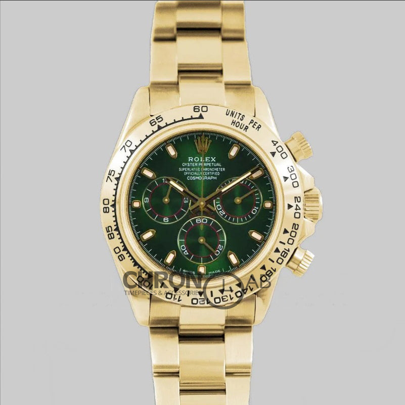 Cosmograph Daytona 116508 Green Dial in Yellow Gold