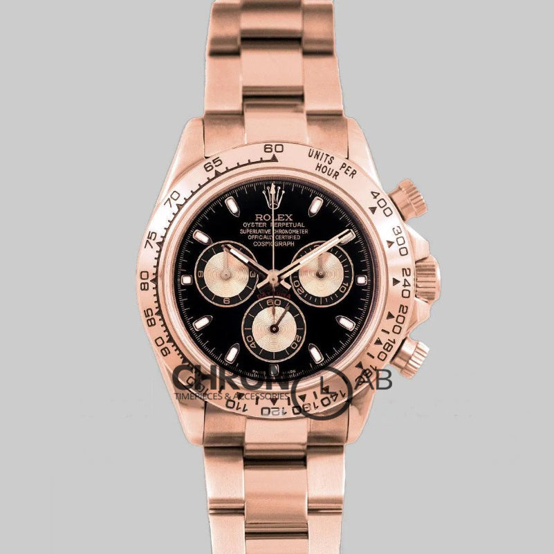 Cosmograph Daytona 116520 Black Dial in Rose Gold