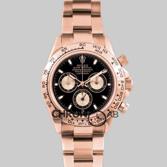 Cosmograph Daytona 116520 Black Dial in Rose Gold
