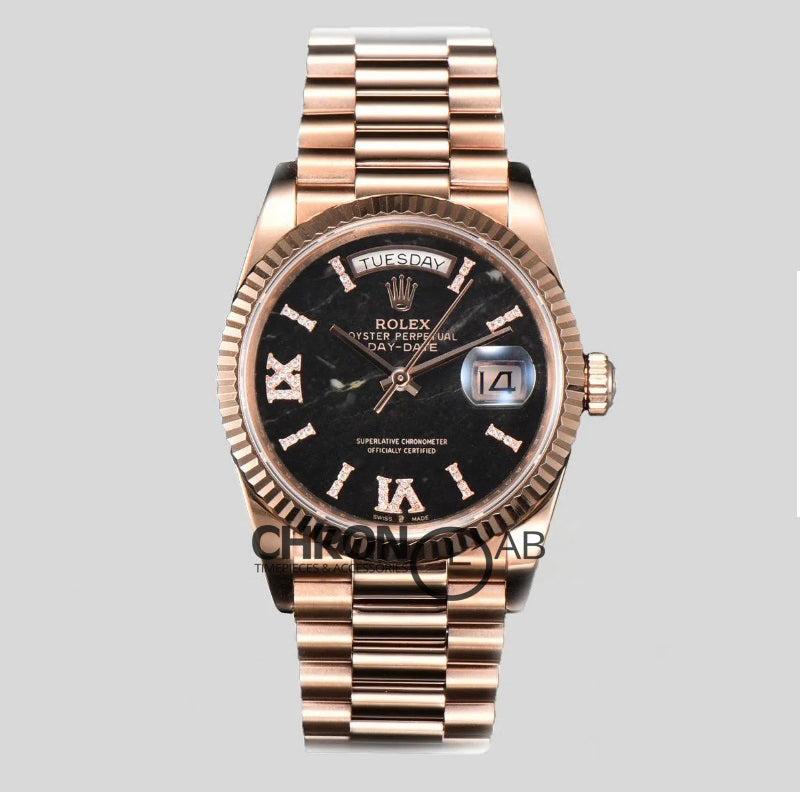 Day-Date 3640 Onyx Black Dial in Yellow Gold