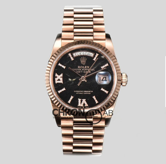 Day-Date 3640 Onyx Black Dial in Yellow Gold