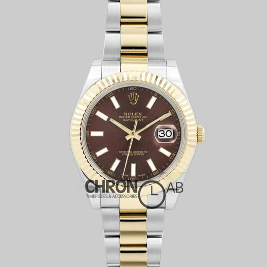 Datejust II 3641 116233 Brown Dial in Yellow GoldSteel with Stick Markers