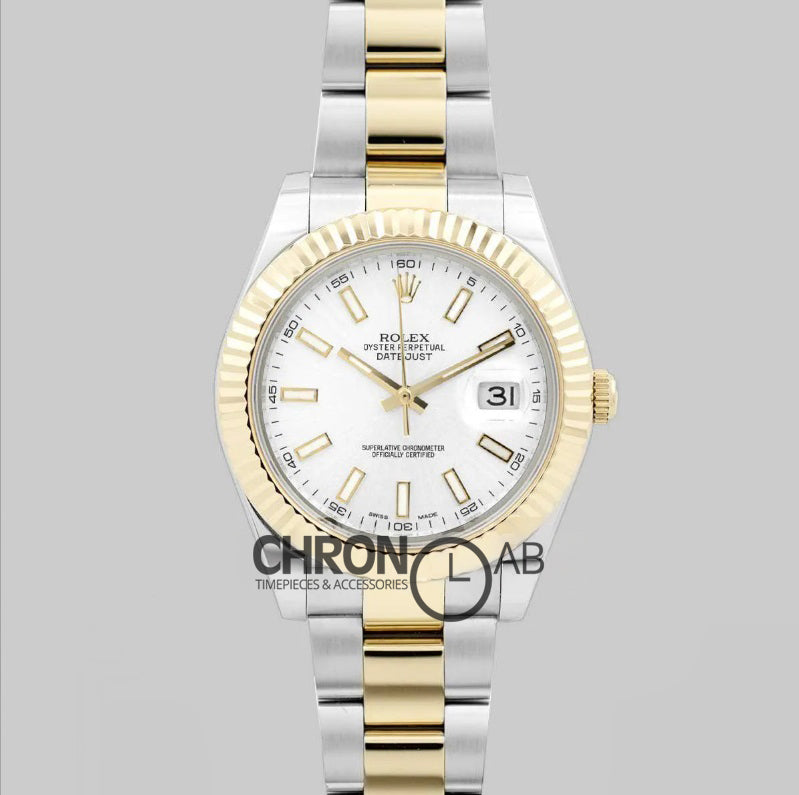 Datejust II 3641 126303 White Dial in Yellow GoldSteel with Sticker Markers