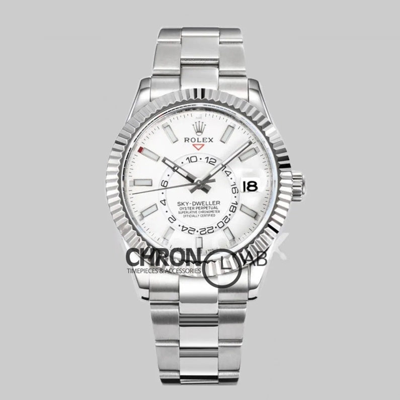 Sky Dweller Steel in White Dial on Oyster Bracelet