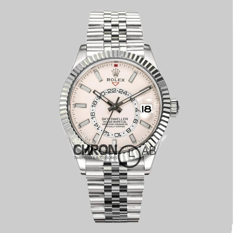 Sky Dweller Steel in White Dial on Jubilee Bracelet