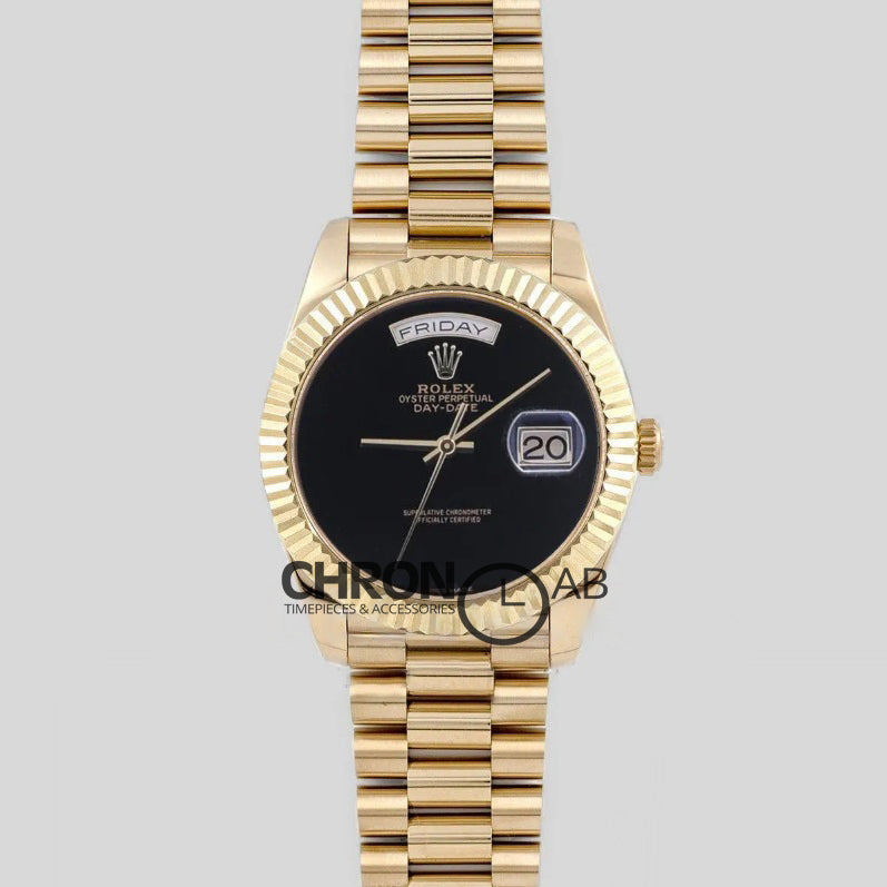 Day-Date 3640 Onyx Black Dial in Yellow Gold