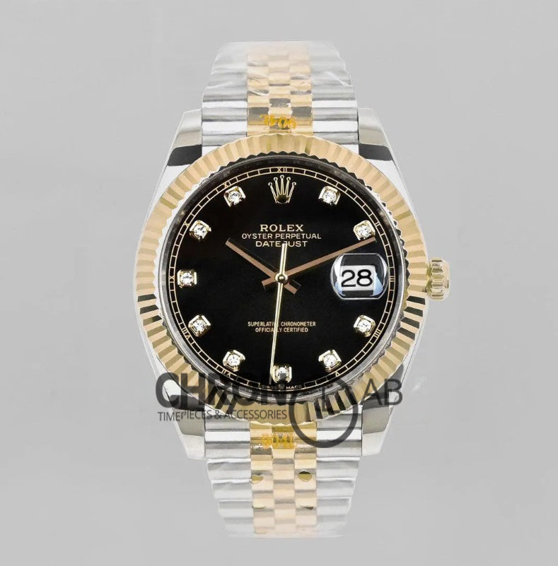 Datejust 3641 126331 Black Dial in with Diamond Markers in Jubilee