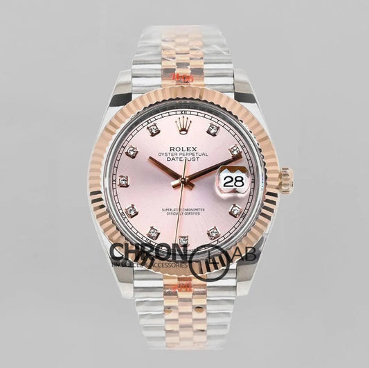 Datejust 3641 126331 Pink Dial in with Diamond Markers in Jubilee