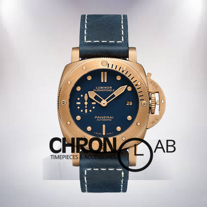 Submersible PAM01074 47mm Men's Blue Dial Rose Gold-tone