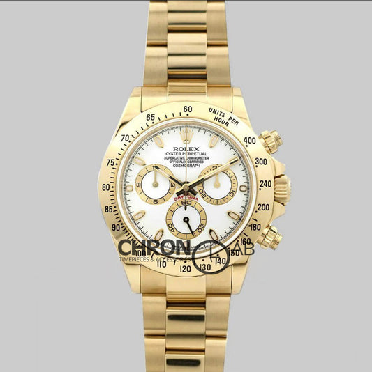 Cosmograph Daytona 116528 White Dial with Rose Gold Bracelet