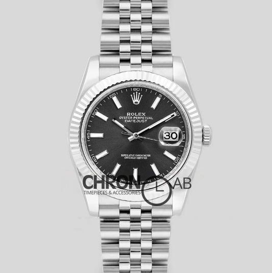 Datejust 41 126334 Grey Dial Stick Markers in White Gold